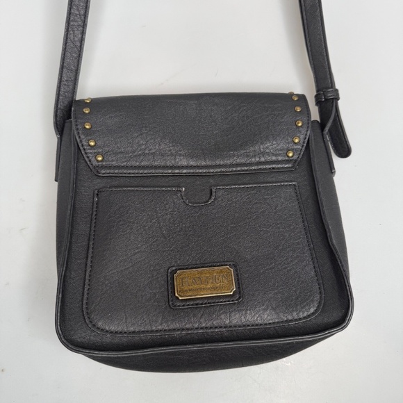 Hayden Harnett Crossbody Black Strap brass Hardware Shoulder Bag HH13764 - Picture 10 of 11